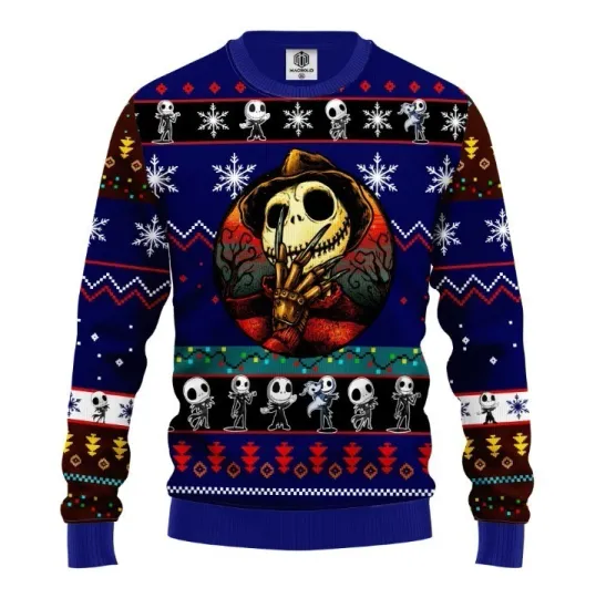 Discover Jack Skellington Halloween Ugly Sweater, Horror Ugly Christmas Sweater