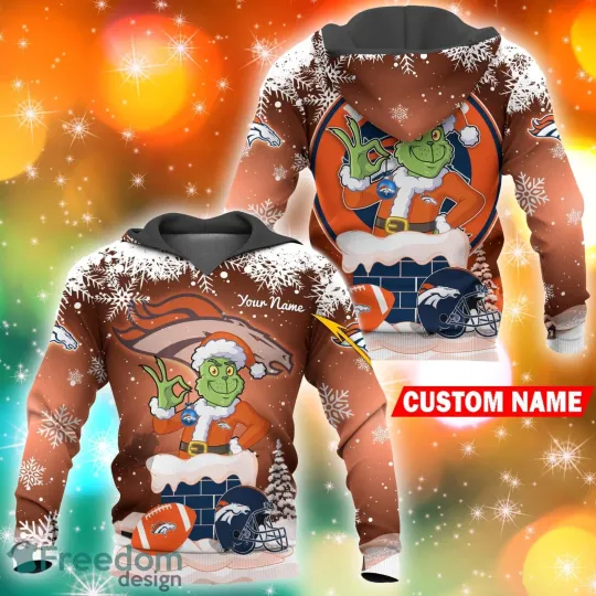 Denver Christmas funny character In Chimney Broncos 3D Hoodie