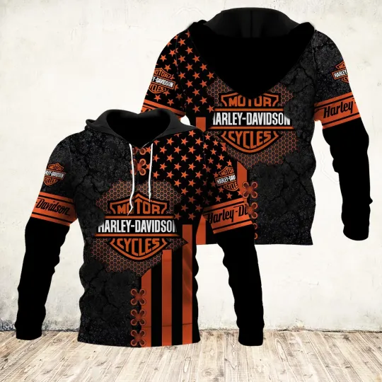 Discover Personalized Haarleyy Davidson Pullover Hoodie, Motorcycle Fan Hoodie