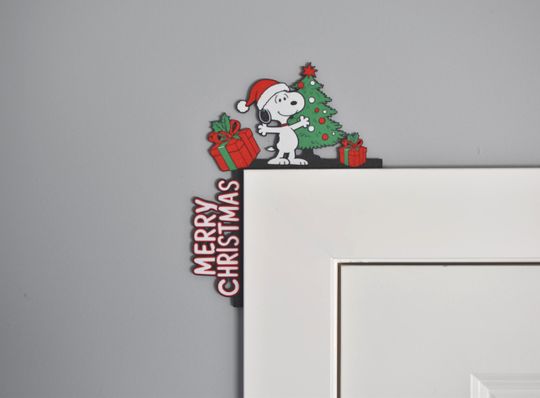 Discover Christmas Puppy Door Corner Decoration  Festive Dog with Tree and Gifts, Holiday Wall Corner Art, 3D Printed Christmas Home Decor