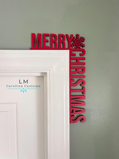 Merry Christmas Maple Wood Door Corner Decor