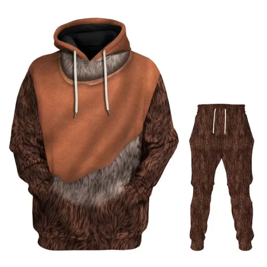 Star Wars Ewok Costume 3D Hoodie Sweatpants Full Set Cosplay