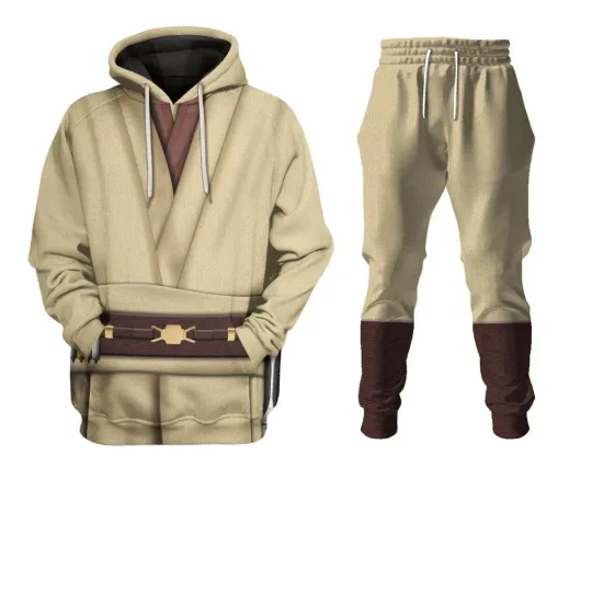 Discover Star Wars Obi-Wan Kenobi Costume 3D Hoodie Sweatpants Full Set Cosplay