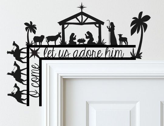 Discover Nativity Scene Door Corner | 3D Printed Christmas Decor | Religious Holiday Decoration | Christian Gift