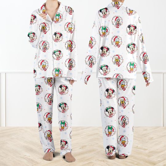 Discover Mickey and Friends Christmas Pajamas Set For Family, Disney Family Holiday Sleepwear, Cute Cartoon Xmas PJs, Festive Loungewear Gift for Her