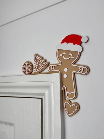Discover Christmas gingerbread Door Corner Sign, Santa Hat, Family Christmas Gift, Seasonal Decorations, Home Decor, Home Gifts