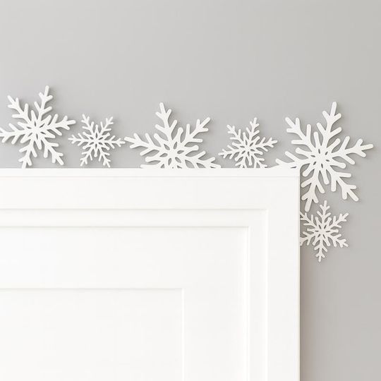 White Snowflake Christmas Door Frame Decoration, Shelf Sitting Ornament, Holiday Decor, Christmas Gift Idea