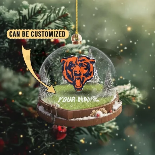 Discover Personalized Chicago Football Bearss Team Christmas Ornament Fan Gift Decor