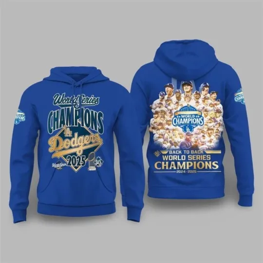 Discover Dodgers Back To Back World Series Champions 2025 Hoodie 3D