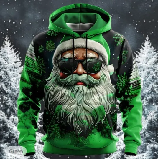 Discover Dope Santa Rapper Shades 3D All Over Print Hoodie