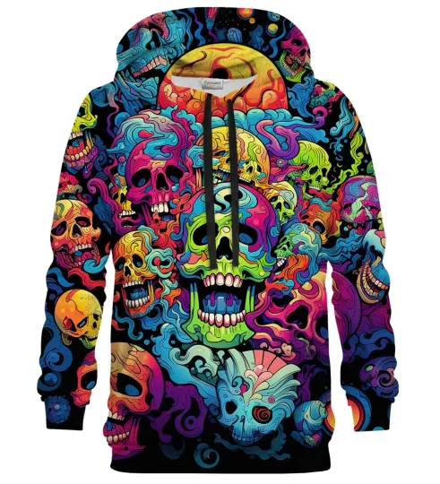 Discover Electric Skull Rave Party 3D All Over Print Hoodie