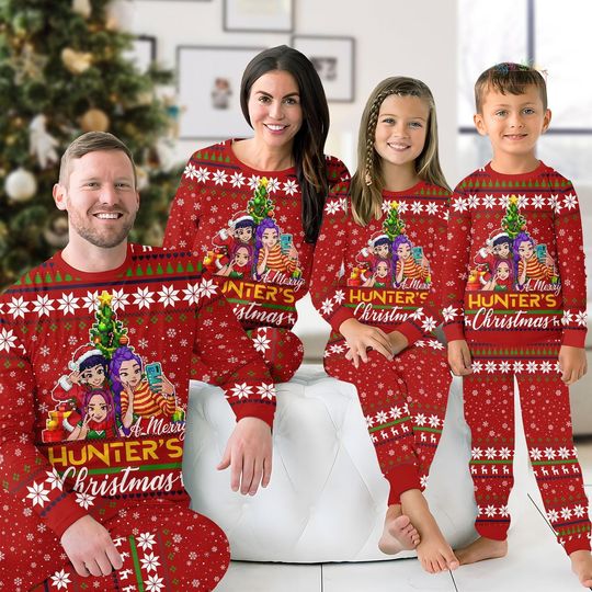 Discover Kpop Band Family Pajama Set, Christmas Holiday Sleepwear for Adults