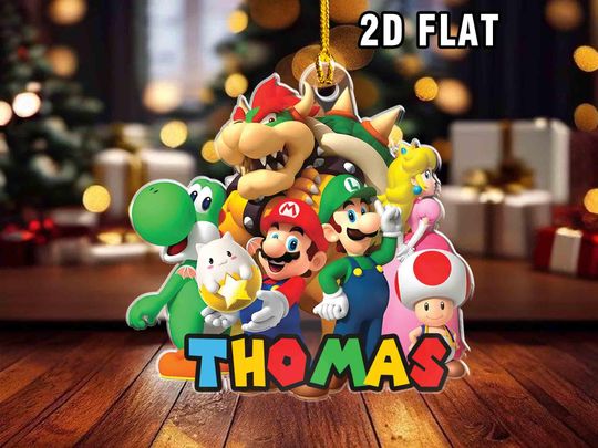 Discover Mario Brothers Ornament, Super Mario Family Christmas Gift, Custom Wooden or Acrylic Ornament for Kids, Cute Kids Christmas Gift Idea