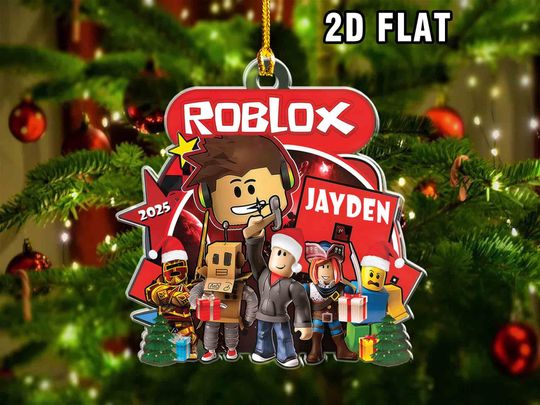 Personalized Roblox Game Ornament, Kids Roblox Christmas Gift, Roblox Christmas Ornament, Gamer Gift, Custom Name Christmas Ornament For Kid