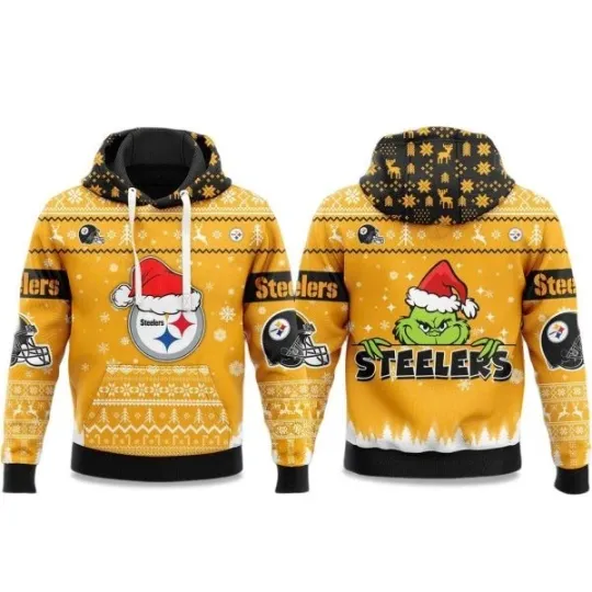 Discover Pittsburgh funny character Merry Christmas Steeler All Over Printed 3D Hoodie