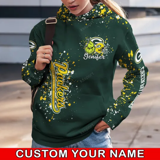 Discover Green Bay funny character Stole Christmas Packers 3D Hoodie