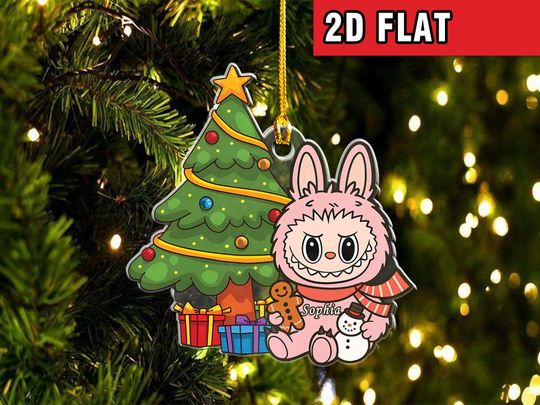 Discover Personalized Kid Christmas Ornament, Custom Name Kids Ornament, Cute Bunny Acrylic Ornament, Holiday Tree Keepsake, Gift for Child Family