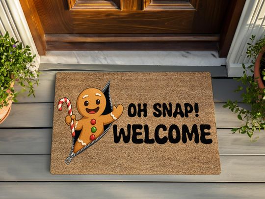 Discover Gingerbread Christmas Door Mat for Holiday Porch Decor