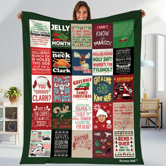 Christmas Vacation Fleece Blanket Clark Griswold Family Movie Blanket