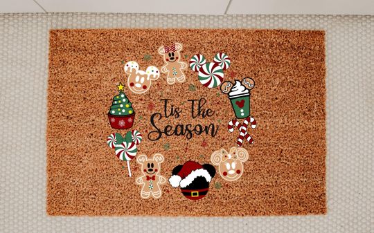 Discover Mickey Christmas Coir Doormat Tis The Season Welcome