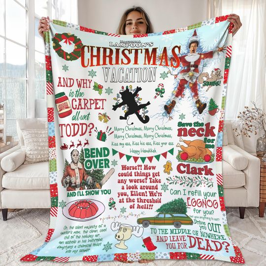 Discover National Lampoon's Christmas Vacation Fleece Blanket - Griswold Family Christmas Throw for Bed and Sofa