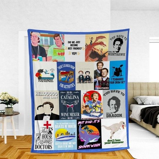 Step Brothers Fleece Blanket, Movie Minimalist Throw, Brennan Huff Dale Doback Birthday Gift, Christmas Gift