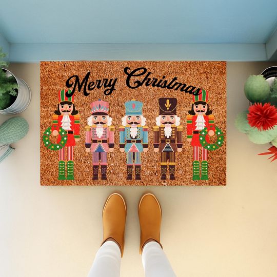 Discover Nutcracker Christmas Doormat, Toy Soldier Holiday Mat, Christmas Door Decor, Holiday Decor Mat, Christmas Holiday Gift, Christmas Gift
