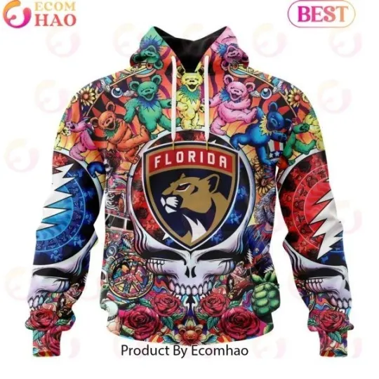 Florida Panthers x Grateful Dead Ice Hockey 3D All Over Printed Hoodie