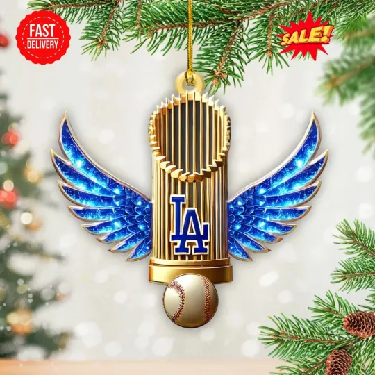 Discover Los Angeles Dodger World Series 2025 Ornament Acrylic For Christmas