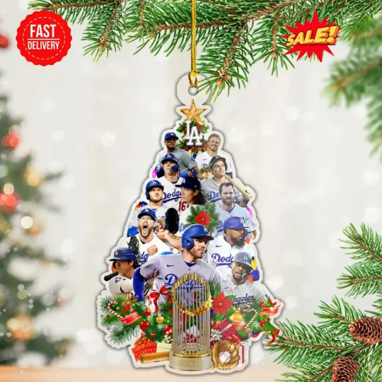 Discover Los Angeles Dodger World Series 2025 Ornament Acrylic For Christmas