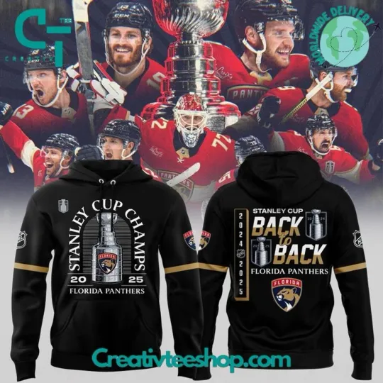 Florida Panthers 2025 Stanley Cup Back to Back Champions Special Hoodie