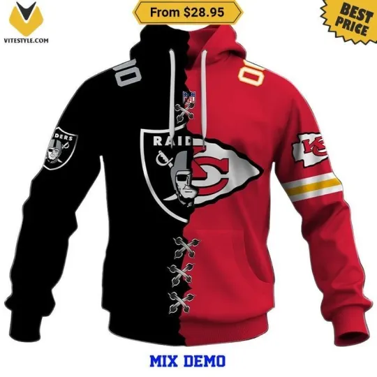 Discover Las Vegas Kansas City Raiders Chiefs Mix 3D Hoodie Gifts for Fans