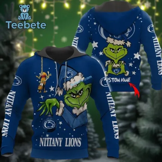 Merry Christmas Penn State funny character Nittany Lions 3D All Over Print Hoodie