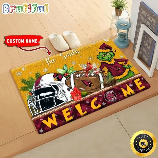 Discover Arizonna funny character Cardinals Doormat, Christmas Welcome Football Doormat