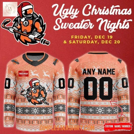Discover Personalized Fort Wayne Komets Ugly Christmas Nights 2025 Hockey Shirt Men's