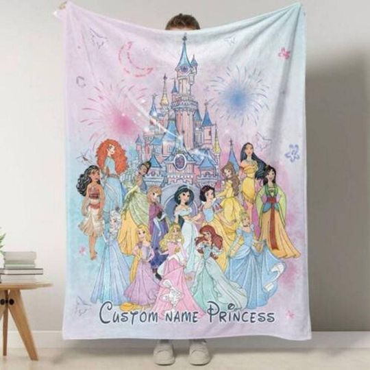 Discover Disneyland Princess Fleece Blanket - Snow White, Cinde, Disney Character Throw for Kids and Christmas Gifts