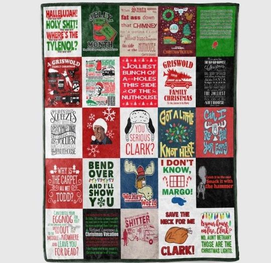 National Lampoon's Christmas Vacation Fleece Blanket, Clark Griswold Family Christmas Throw, Retro Movie Blanket