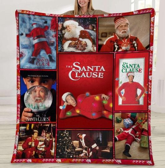Discover Santa Clause Movie Fleece Blanket, Christmas Disneyland Vintage Throw Blanket, Retro Santa Claus Xmas Gift