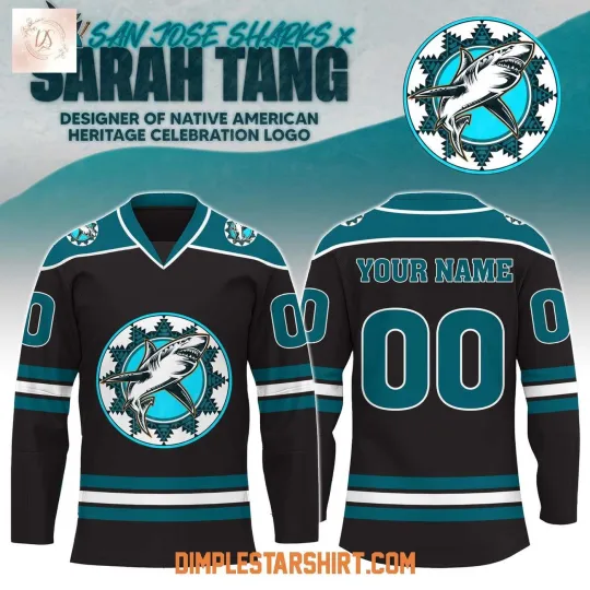 Discover Personalized San Jose Sharks Native American Heritage Hockey Shirt Men's Gift