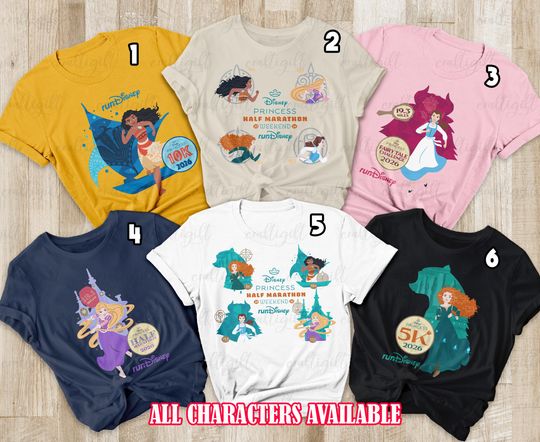 Discover Rundisney Princess 2026 Shirt, Princess Half Marathon Weekend Shirt, Magical Race Running Girls Shirt, Belle Moana Rapunzel Merida, VTB550