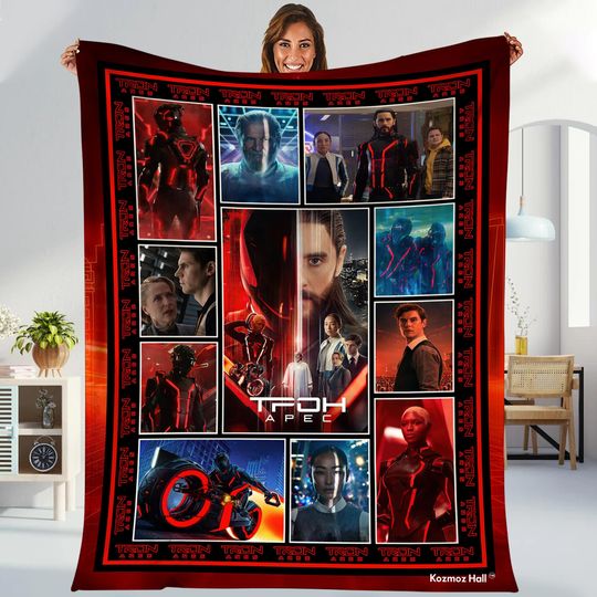 Discover Flynns Arcade Blanket, Retro Tron Ares Movie Lovers, Tron Flynns Arcade Nostalgia Throw Blanket, Disneyland Flynns Arcade Merch 2025 Blanket