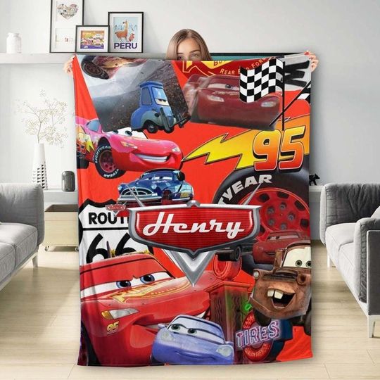Discover Disneyland Cars Fleece Blanket, Blanket Radiator Springs Cars Movie, Lightning Mcqueen Sally Tow Mater Cars, Cars Characters Blanket Gifts