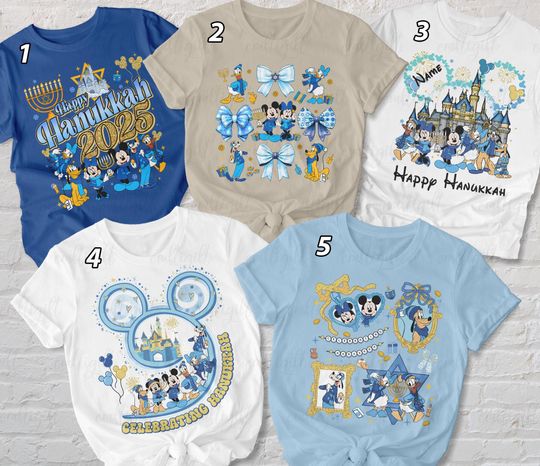 Discover Happy Hanukkah Mickey And Friends Shirt, Mickey Minnie Festival Of Lights Shirt, Disney Merry Chrismukkah Shirt, Magic Kingdom Family Shirt