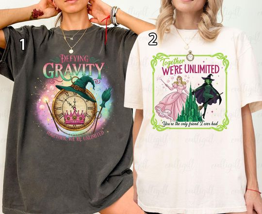 Retro Wicked Elphaba And Glinda Shirt, Change For Good Broadway Shirt For Girl, Defying Gravity Witches Shirt, Wizard Oz Pop Culture Outfit