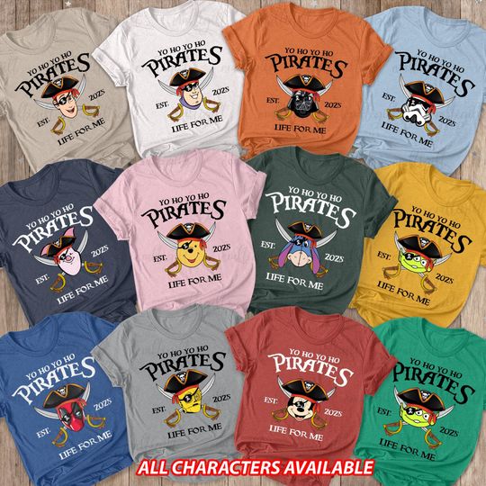 Discover Disney All Characters Pirates Shirt, Mickey Friends Cruise Line Shirt, Yo Ho Yo Ho Pirates Life For Me Shirt, WDW Family Cruise Shirt MYK665