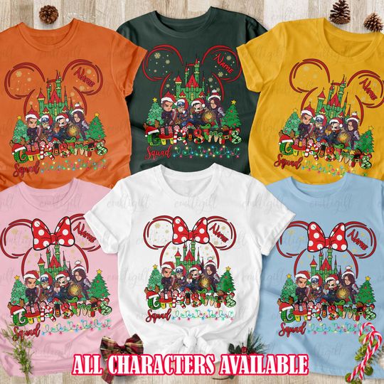 Discover Custom Marvel Christmas Lights Matching, Avengers Santa Xmas Tree Shirt, Disney Superhero Chibi Party Kids Outfits, Holiday Gift For MCU Fan