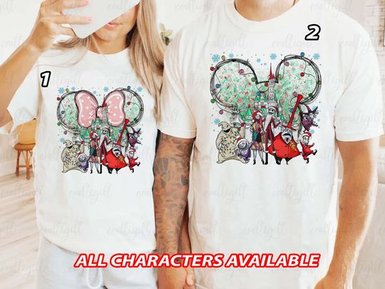 Discover Custom Nightmare Before Christmas Matching, Disney Xmas Oogie Boogie Shirt, NBC Nightmare Movie Winter Holiday Shirt, WDW Boy Girl Outfits