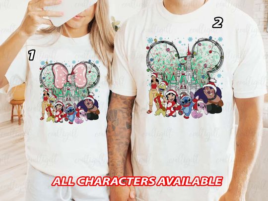 Discover Customized Lilo And Stitch Christmas Shirt, Disney Stitch Santa Holiday Shirt, Stitch Tis The Season Xmas Shirt, Disneyland Family Matching