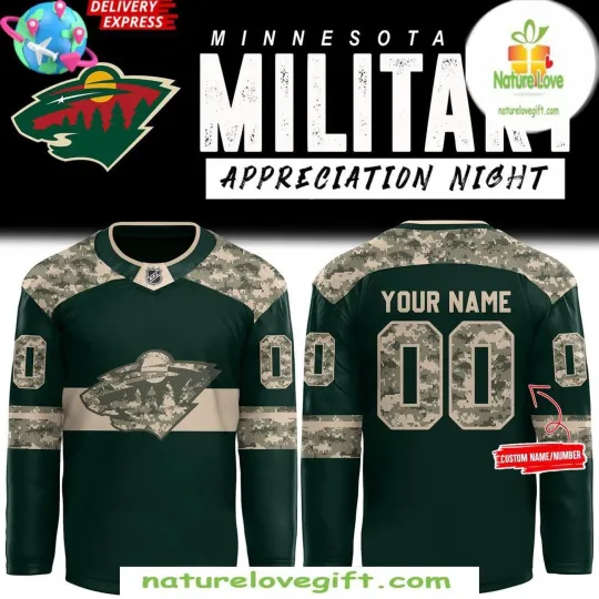 Discover Personalized Minnesota Wild 2025 Military Hockey Shirt Men's Appreciation Night