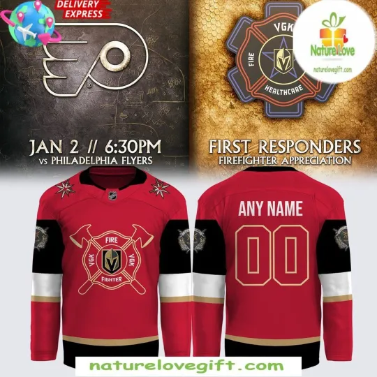 Discover Personalized Veagas Golden Knights Firefighter Hockey Shirt Appreciation Night